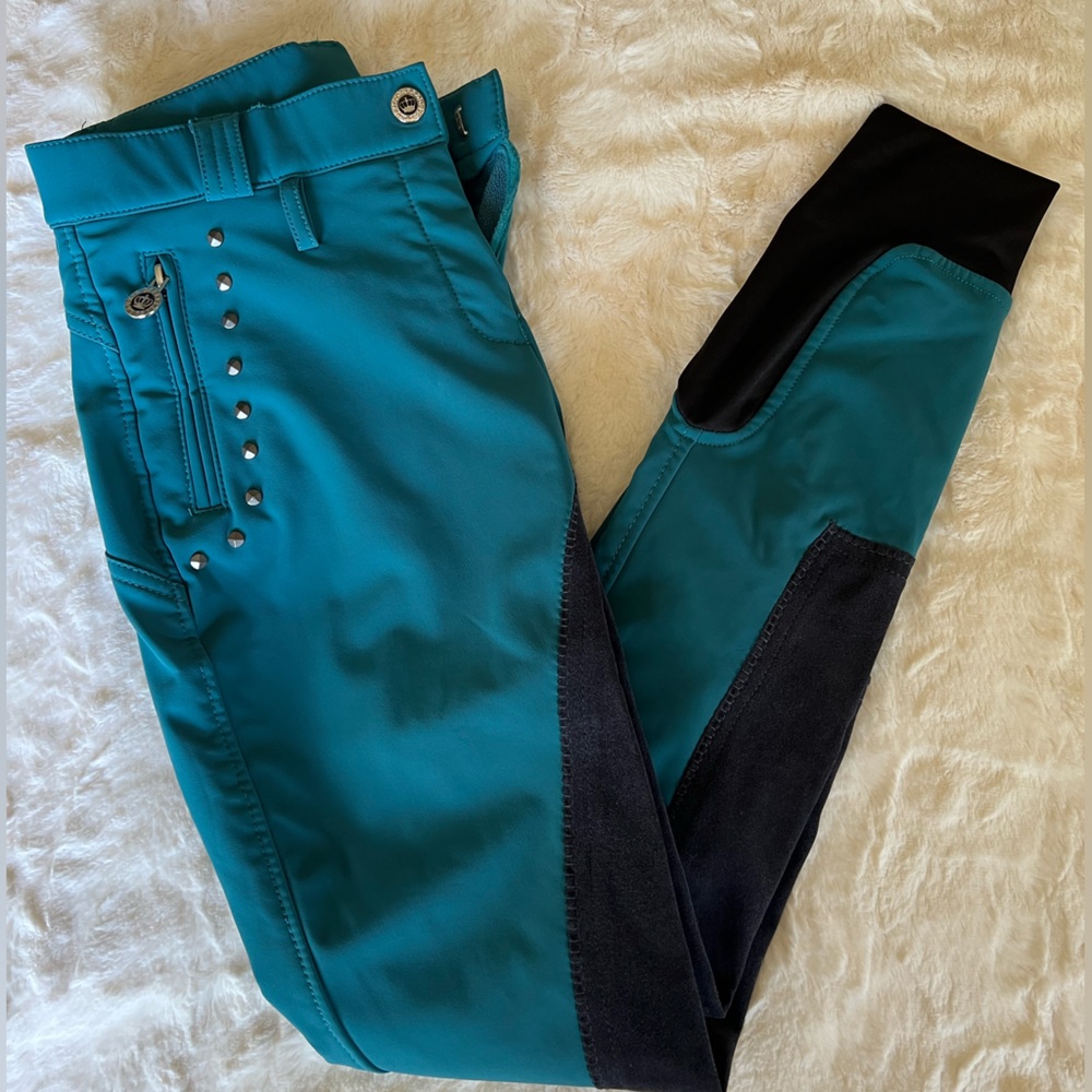LAURIA GARRELLI Stunning Equestrian Full Seat Studded Riding Breeches
